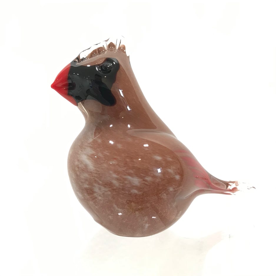 chris-sherwin-cardinal-female-2021-blown-sculpted-and-torch-worked-glass