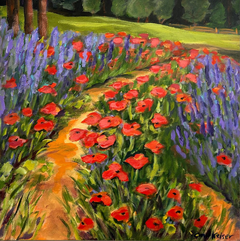 Carol Keiser Poppies and Lavender in Provence 