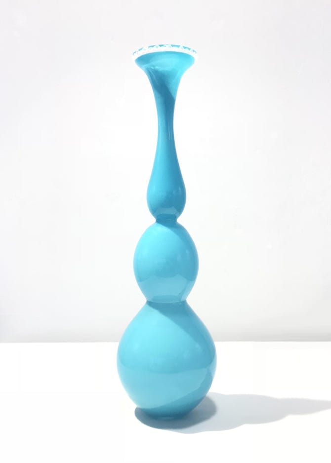 Nicholas Kekic Opaque Aqua Genie Form Study Collection 2018 Blown glass 