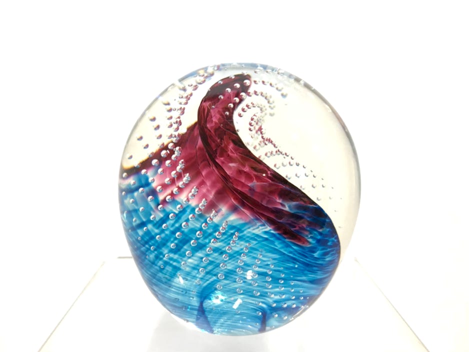 Robert Burch -bubble-twist-paperweight2018 Blown glass 8 x 4 x 4 in