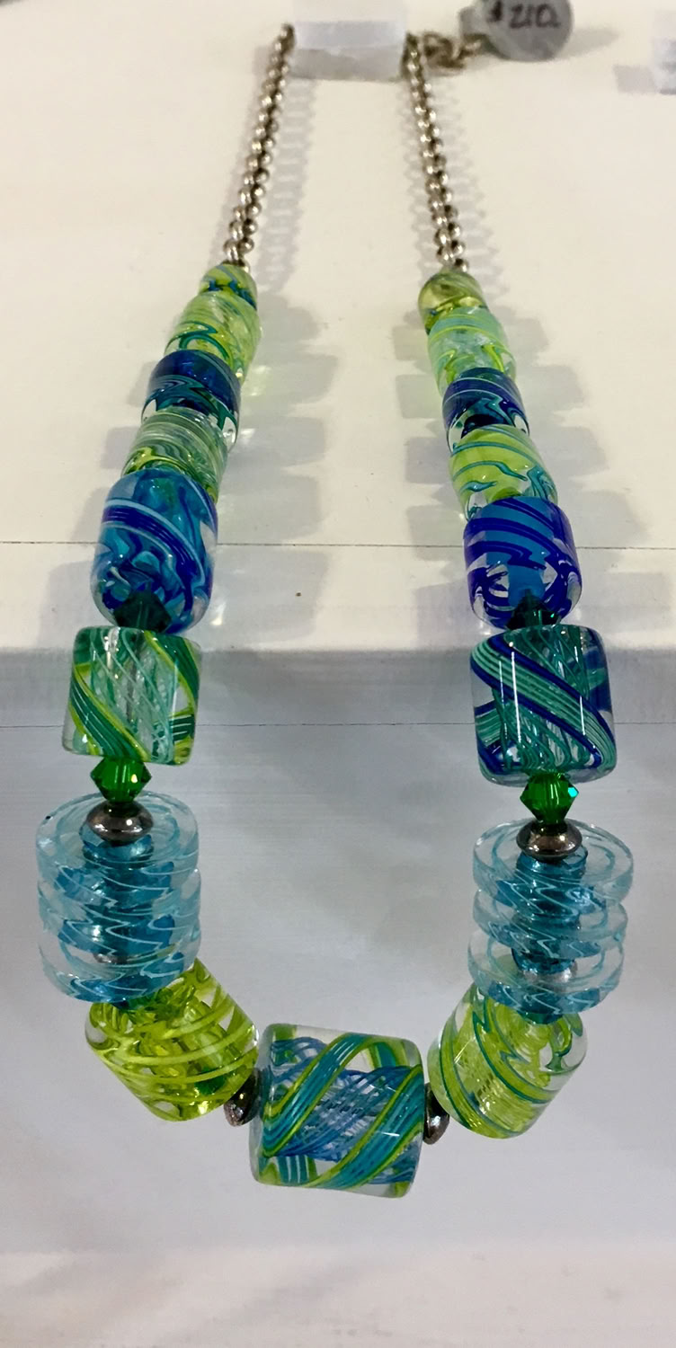 Lucy Bergamini K.I.S.S. Series Necklace Blown glass, sterling silver  17 in 