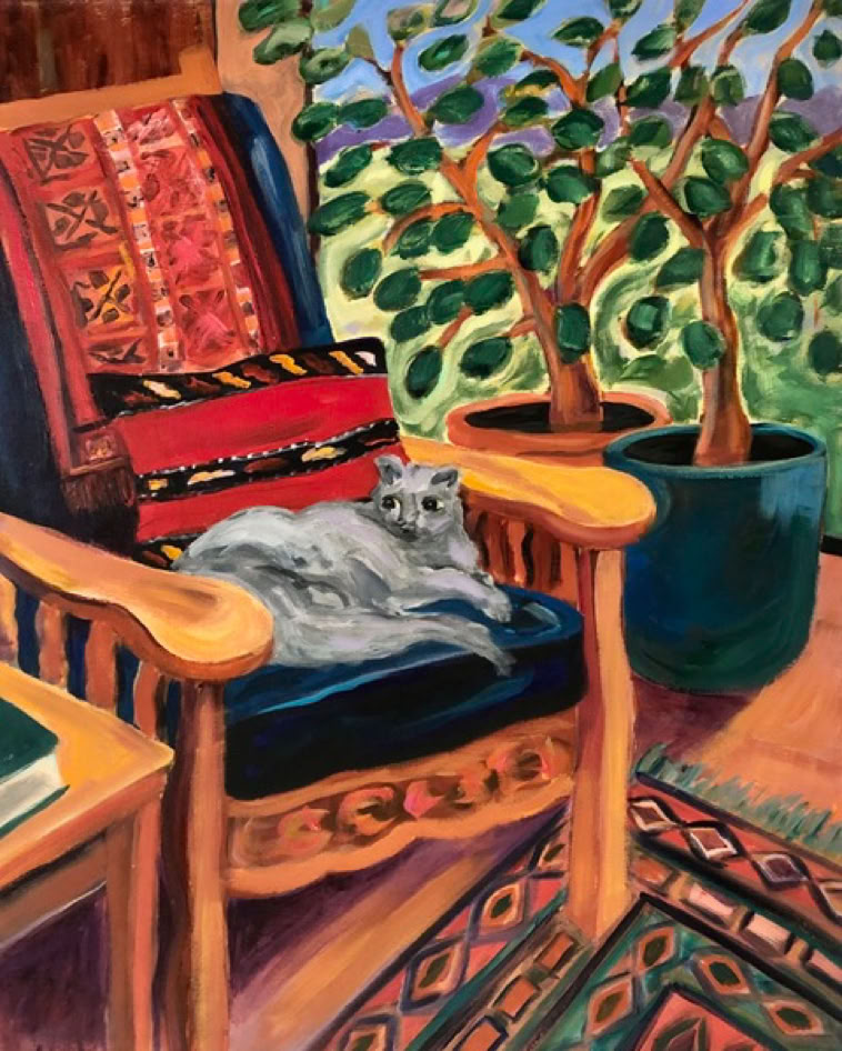 Carol Keiser Cat on Morris Chair