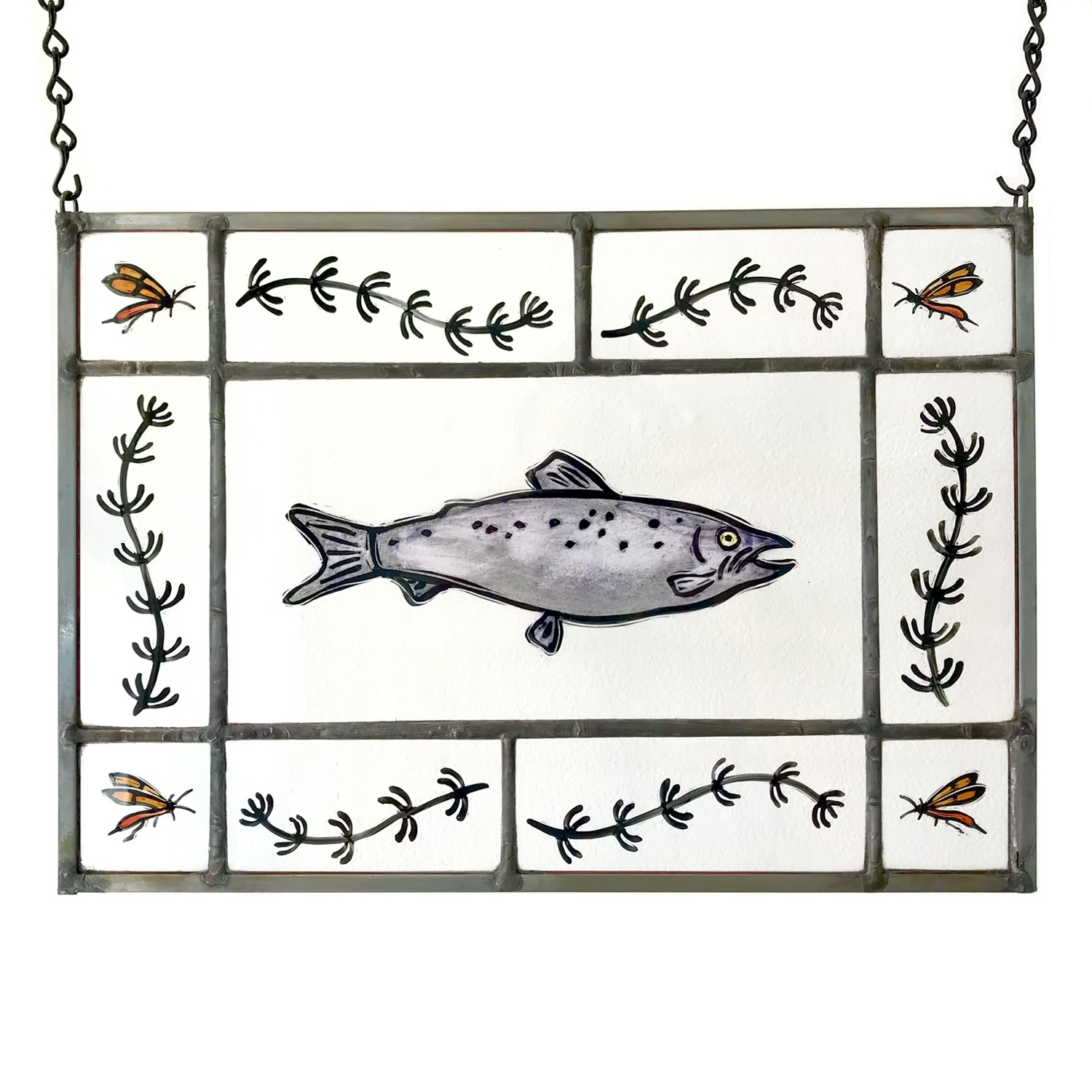 Clare Adams Salmon 2020  Stained Glass