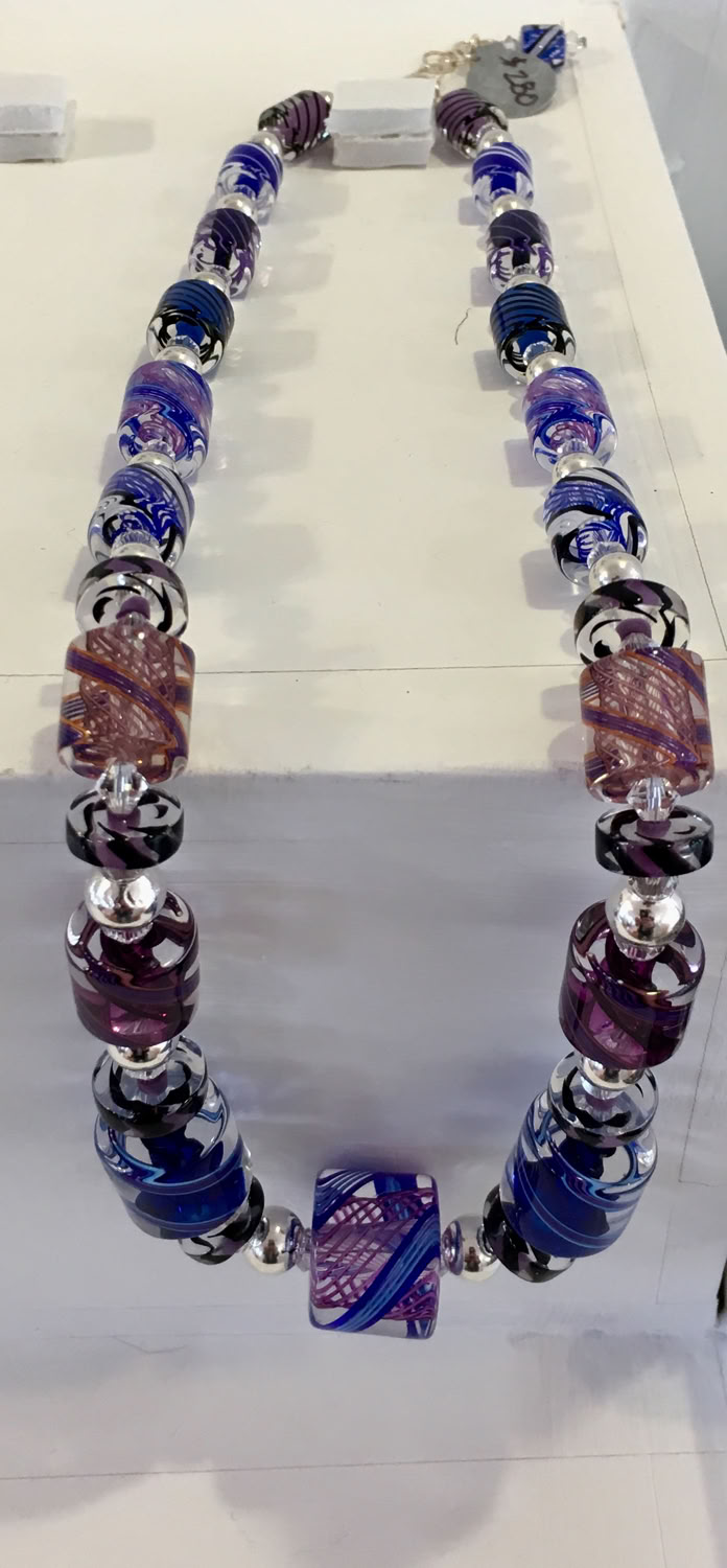 Lucy Bergamini Penelope Series Necklace Blown glass, sterling silver  18 in