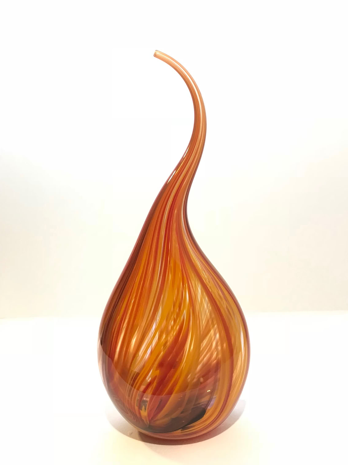 Robert Burch Orange & Yellow Sculptural Vase 
