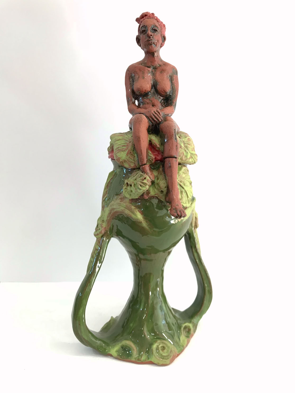 Carla Liguori Model #3 on a Lily Pad, (covered Jar)