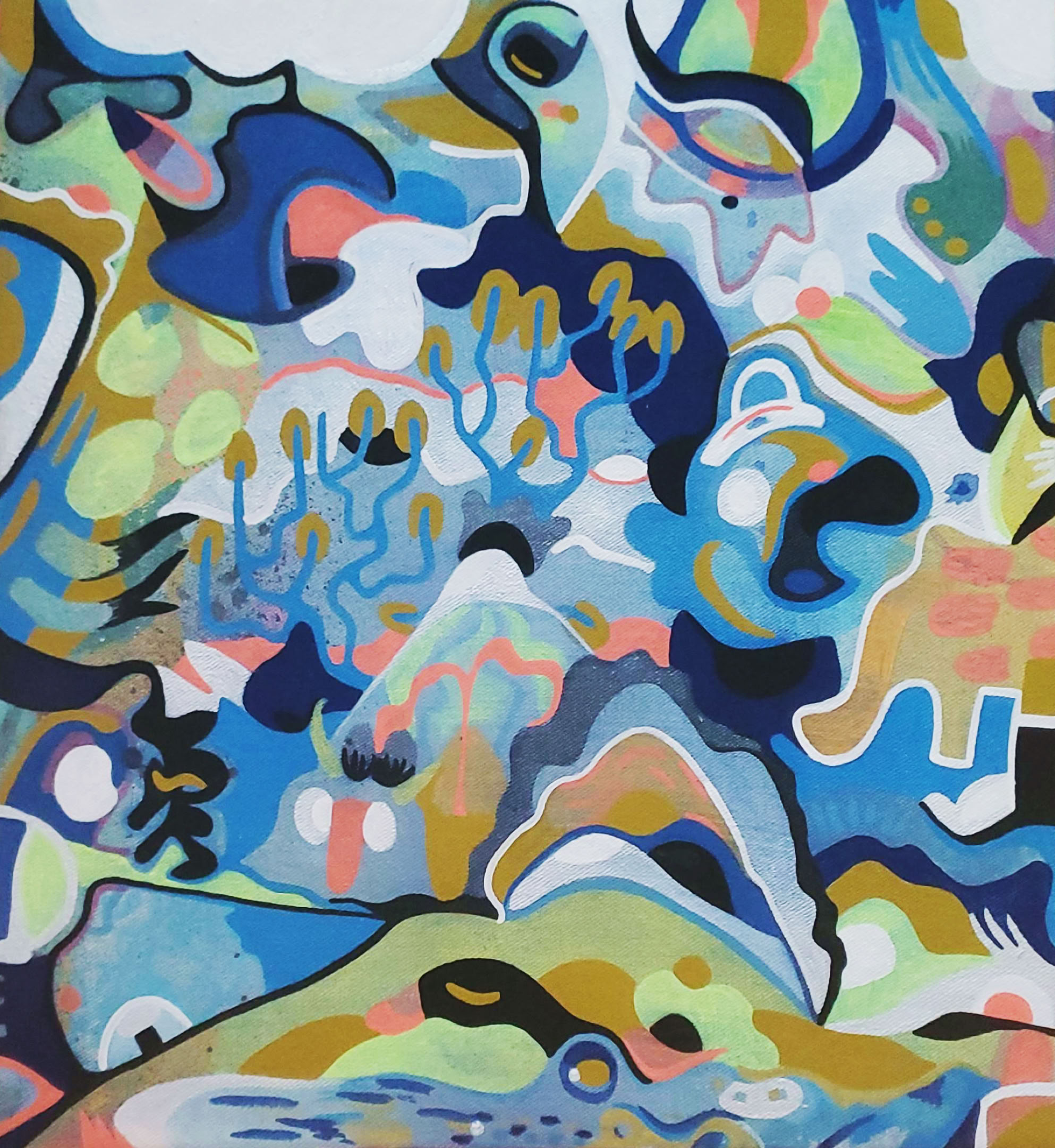 Mindy Fisher Blue Goose 2022 acryla-gouache on canvas