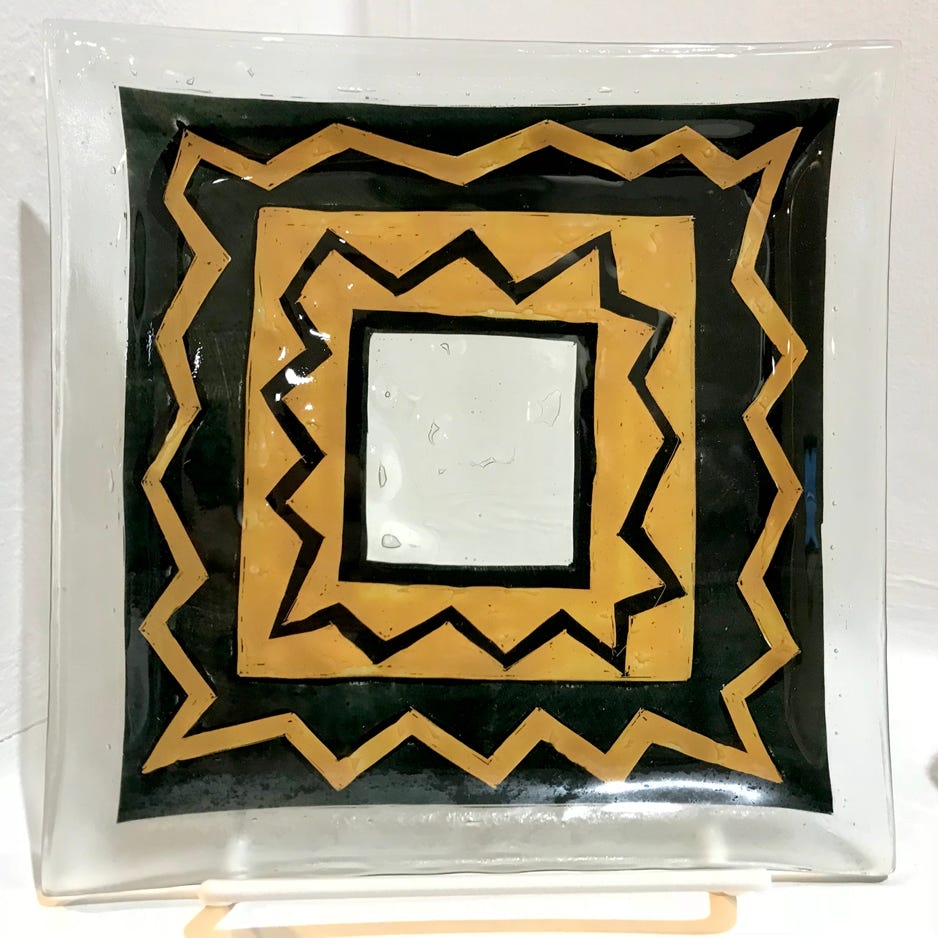Clare Adams Gold and Black Glassware
