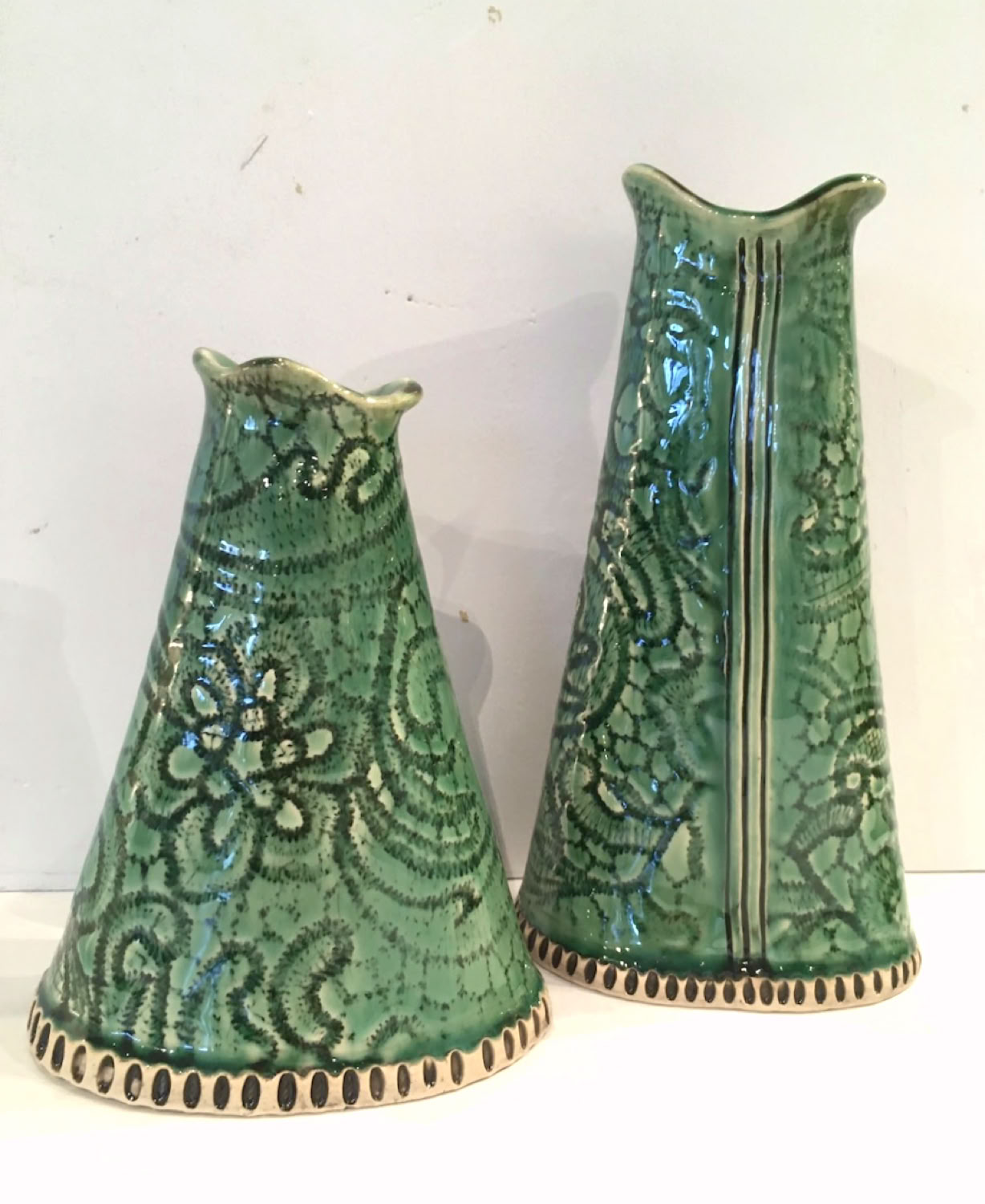 Deborah Goodwin Green Lace Bud Vases