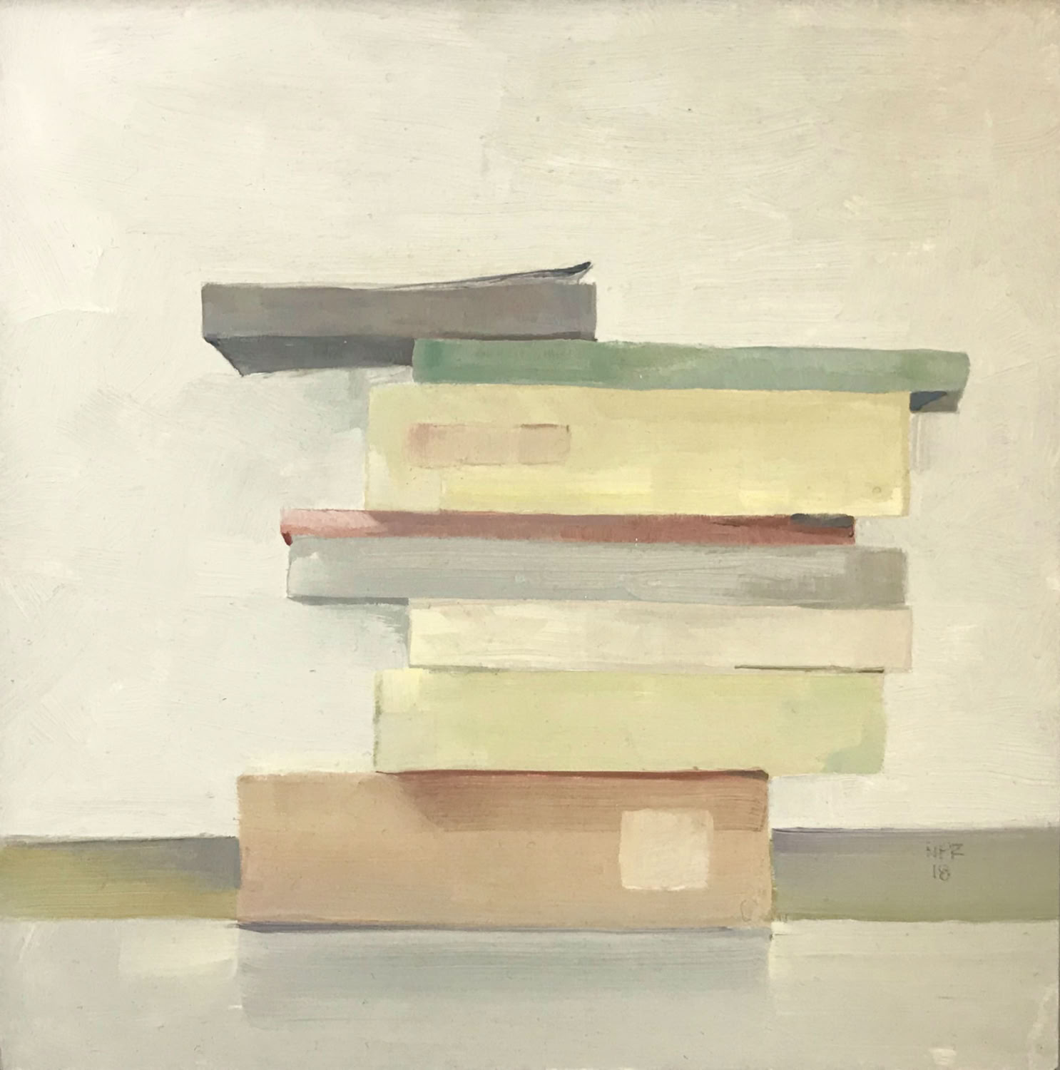 Nancy Fitz-Rapalje Book Stack with Green
