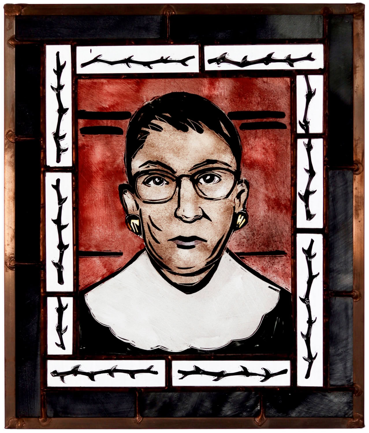 Clare Adams RBG 2022 Reverse painted glass $1000