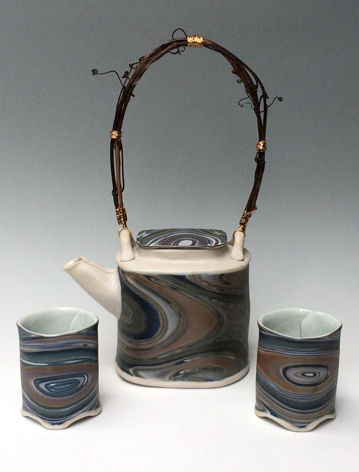Naomi Lindenfeld Grapevine Handle Tea Set