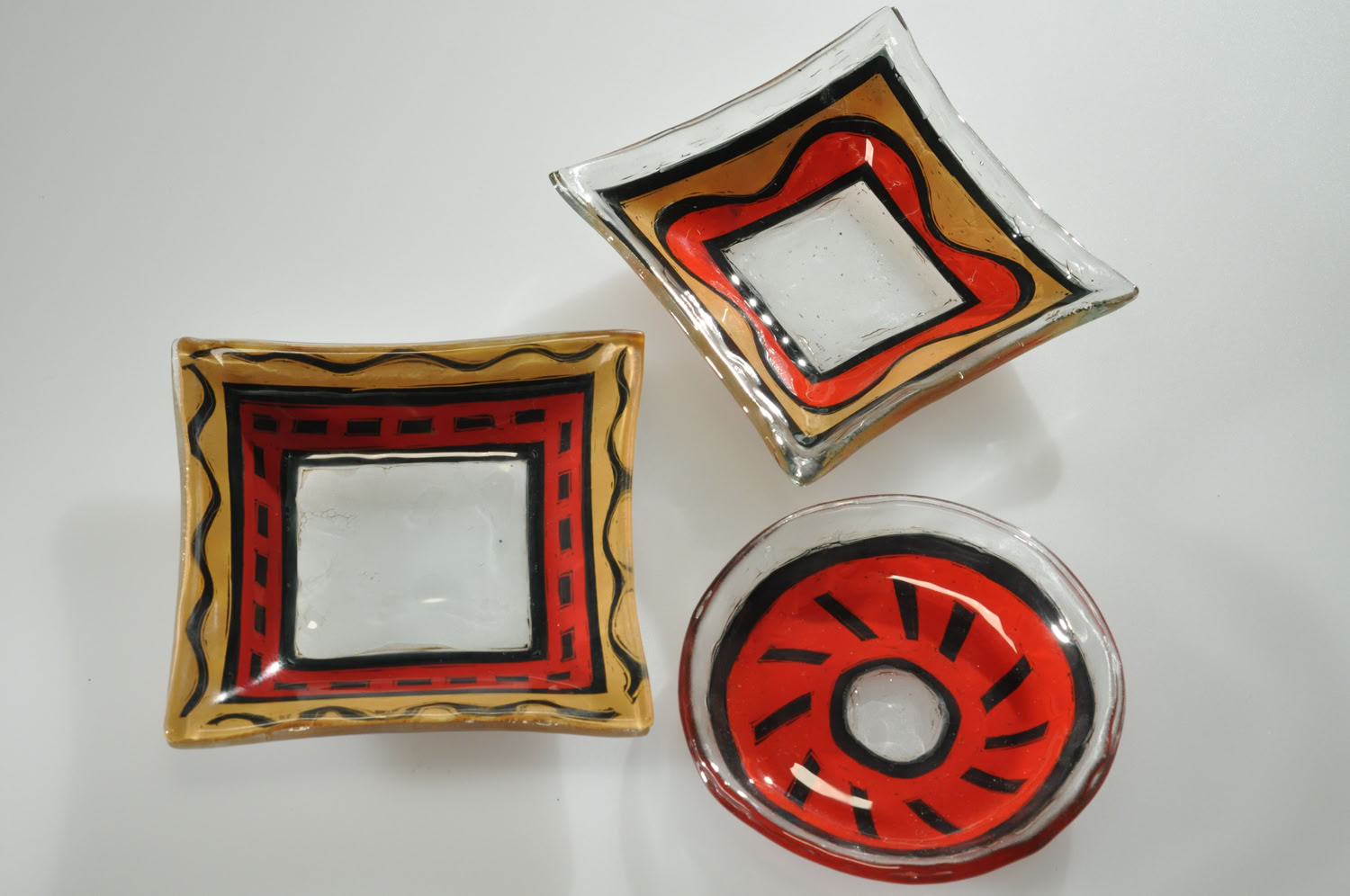 Clare Adams Red & Gold Glassware