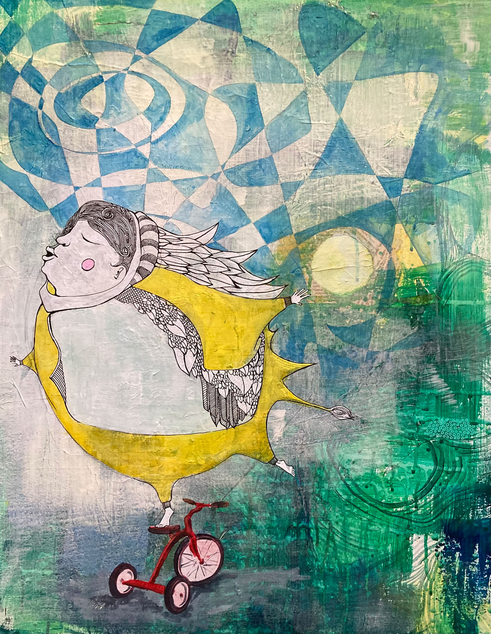 Whitney Barrett Tricycle 2023 Mixed Media on Canvas