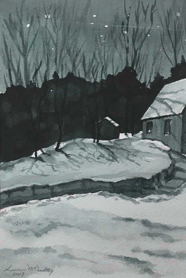 Susan McNulty Full Moonlight on Shedd Hill
