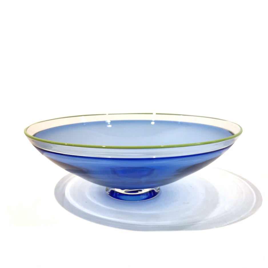 Nicholas Kekic Half Round Transparent Bowl, Blue and Lime 2020
