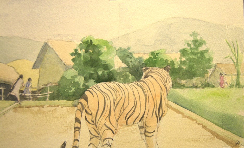 Charles Norris-Brown Did Tiger Take the Rain?, page 6 and 7 