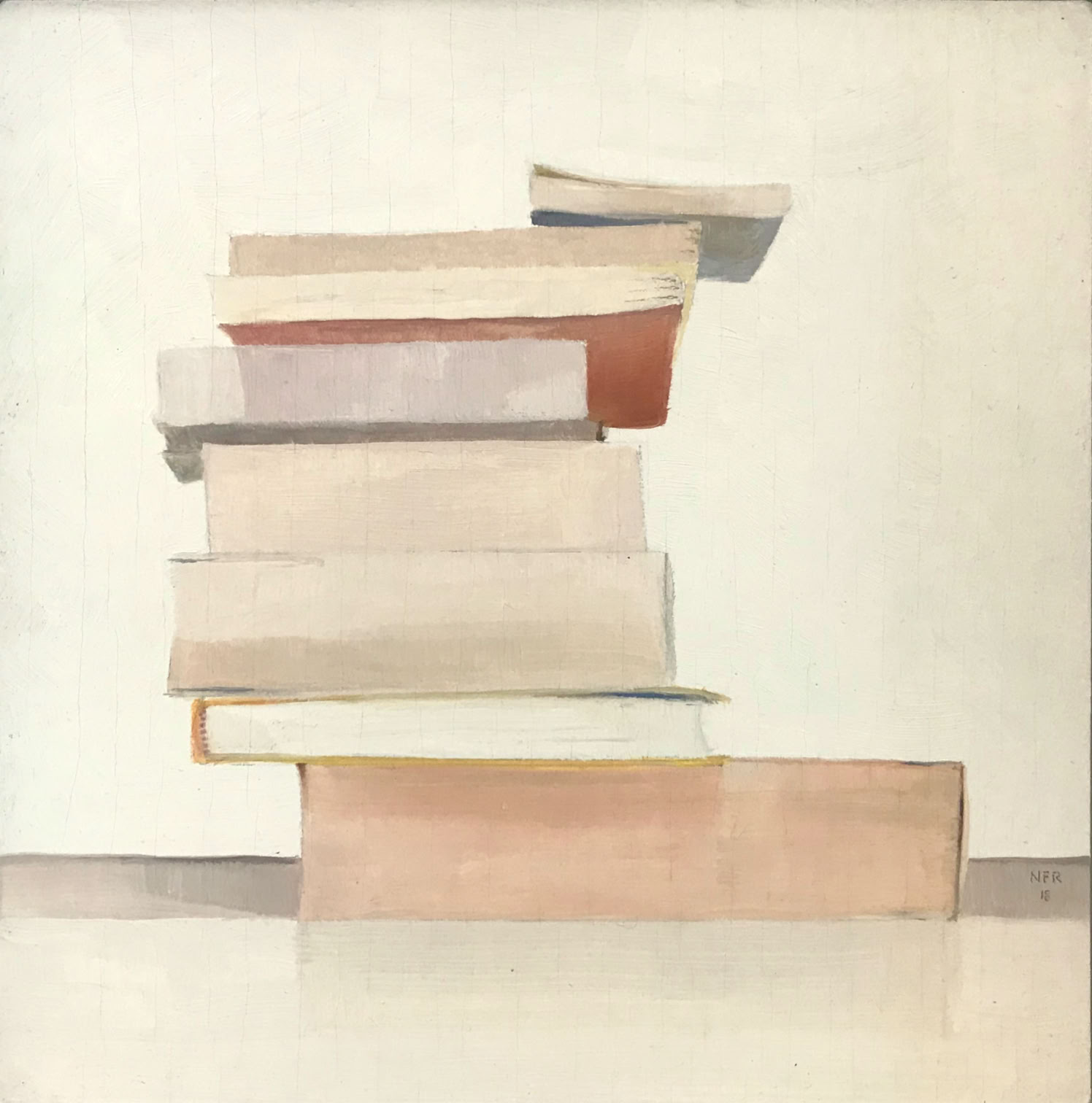 Nancy Fitz-Rapalje Book Stack with Red