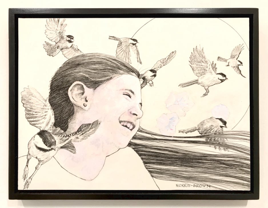 charles-norris-brown_mountain-laurel_2019_ink-pen-and-acrylic-on-paper-varnished-and-mounted-on-board_9x12in.