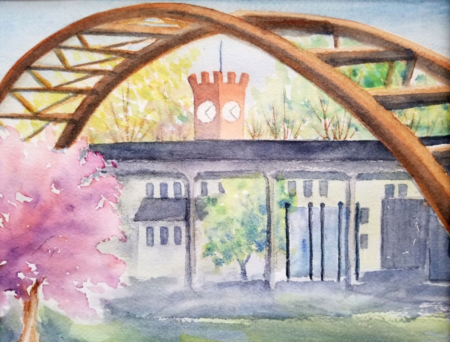 Lisa Mansfield Clock Through the Arch