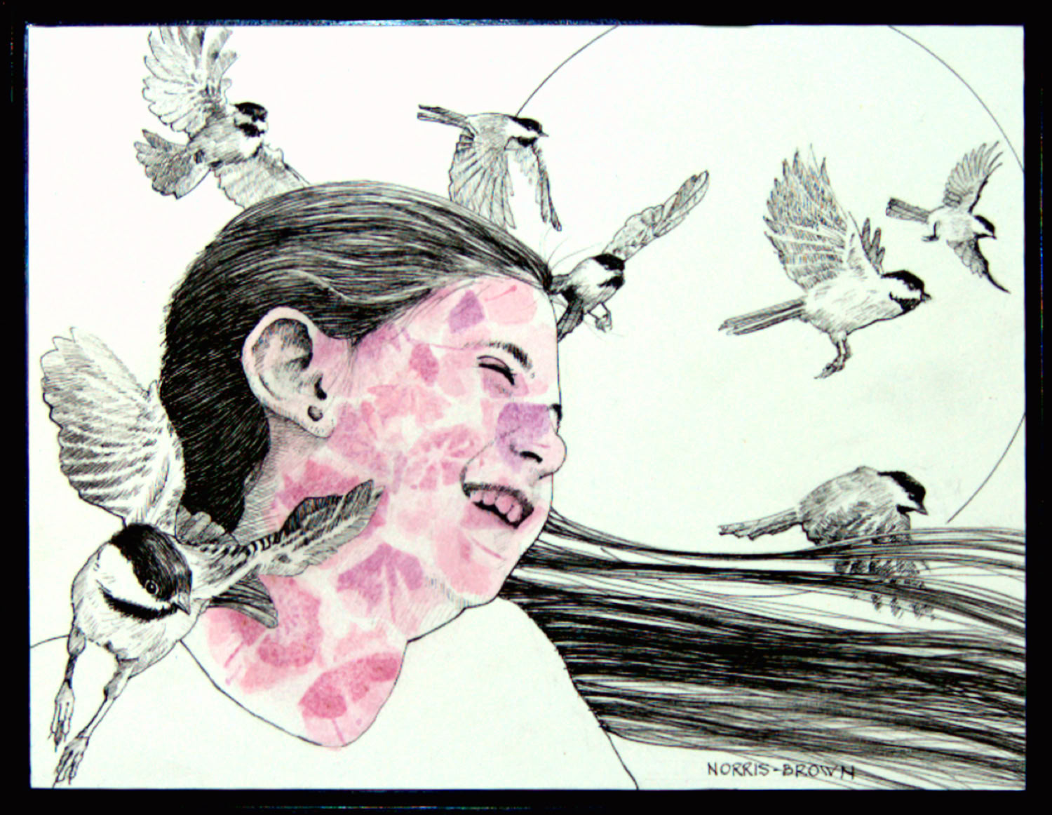 Charles Norris-Brown Chickadees and Mountain Laurel