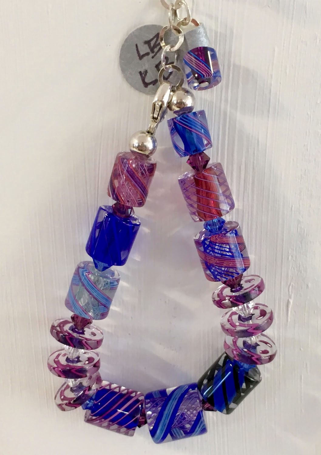 Lucy Bergamini K.I.S.S. Series Bracelet Blown glass, sterling silver 7 in