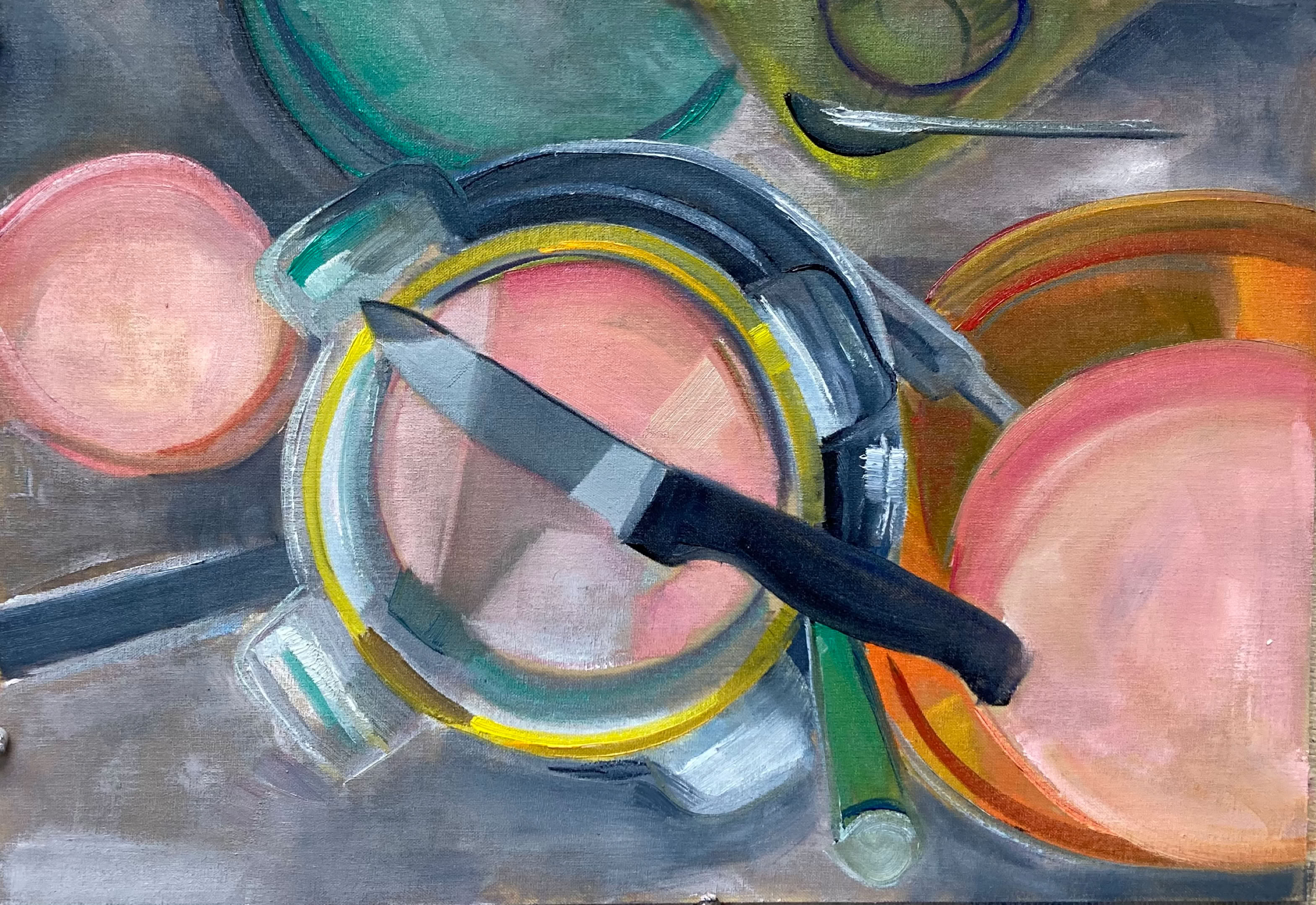 Nancy Fitz-Rapalje Kitchen Sink 1 2022 Oil on Shellacked Card