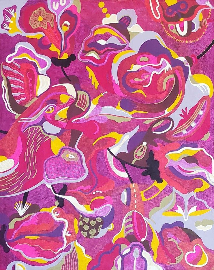 Mindy Fisher Leafy Magenta