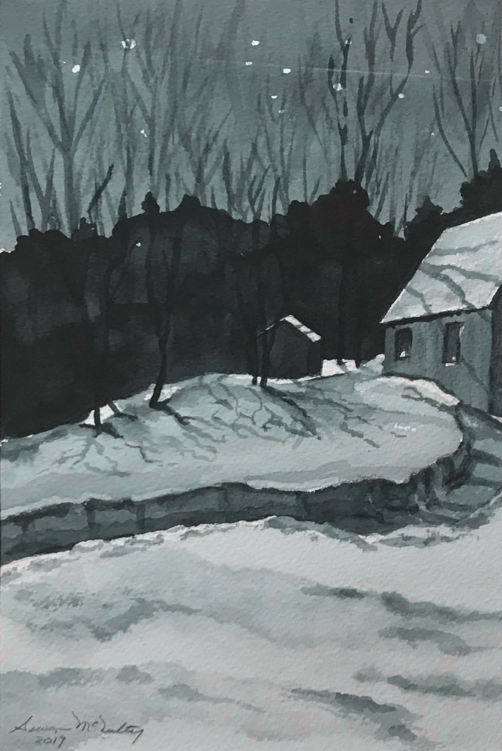 Susan McNulty Full Moonlight on Shedd Hill